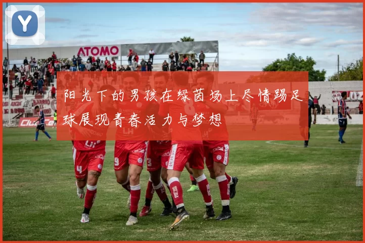 阳光下的男孩在绿茵场上尽情踢足球展现青春活力与梦想